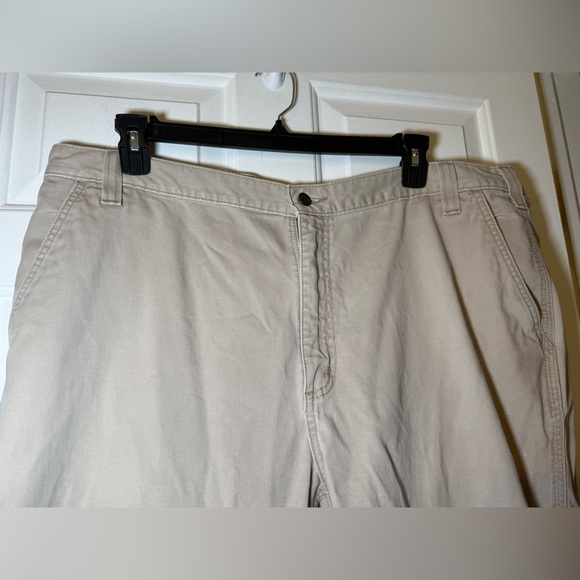 Carhartt Men’s Tan Relaxed Fit Pants 42X30 5 Pocket Belt Loops Chino Well Made - Picture 2 of 16